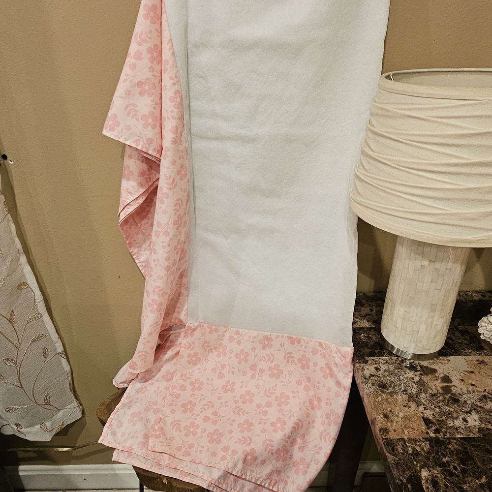 Cuddletime Pink Floral Crib Bedskirt